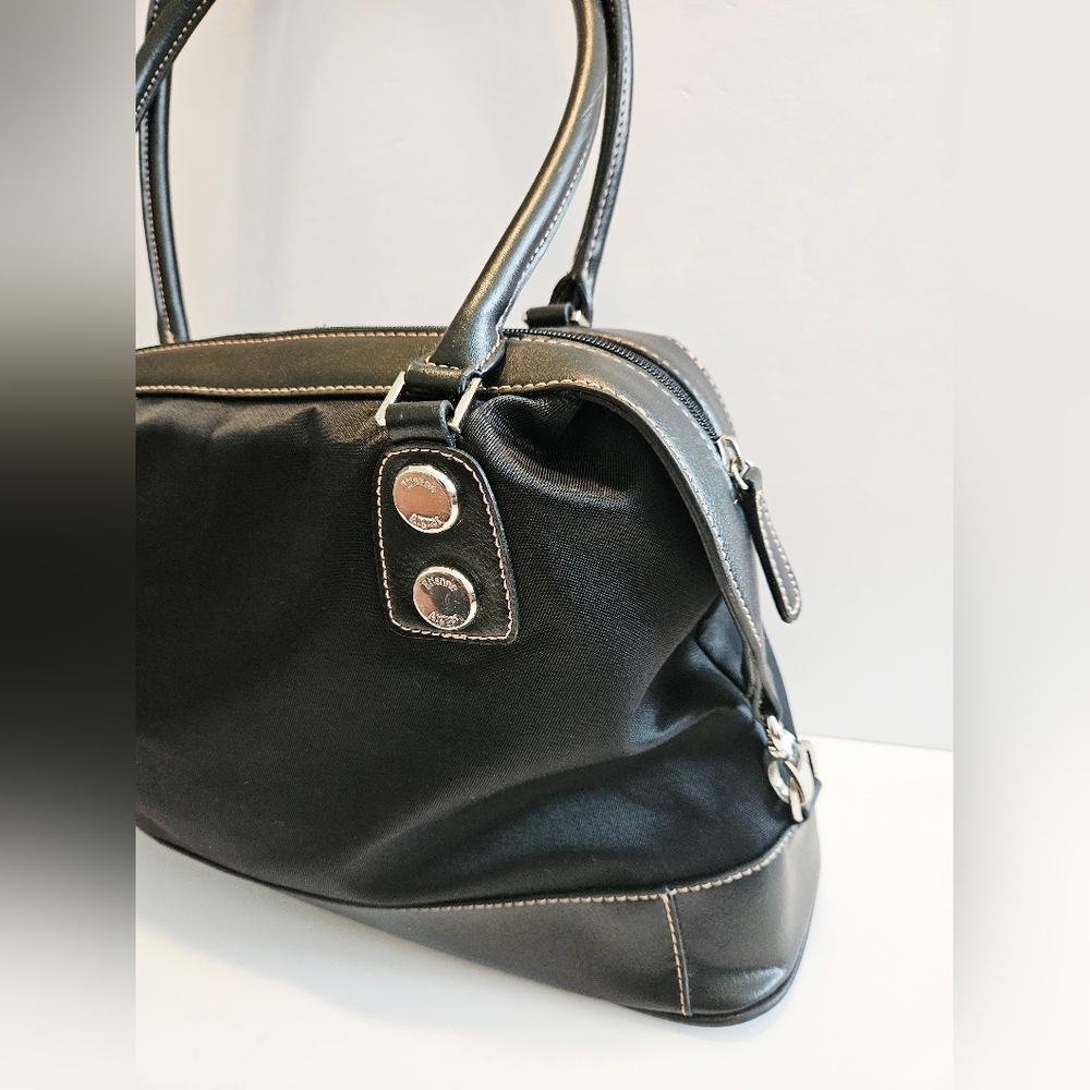 Etienne Aigner Shoulder Bag Black With Leather Accents & Silver Hardware 36008 - Picture 8 of 16